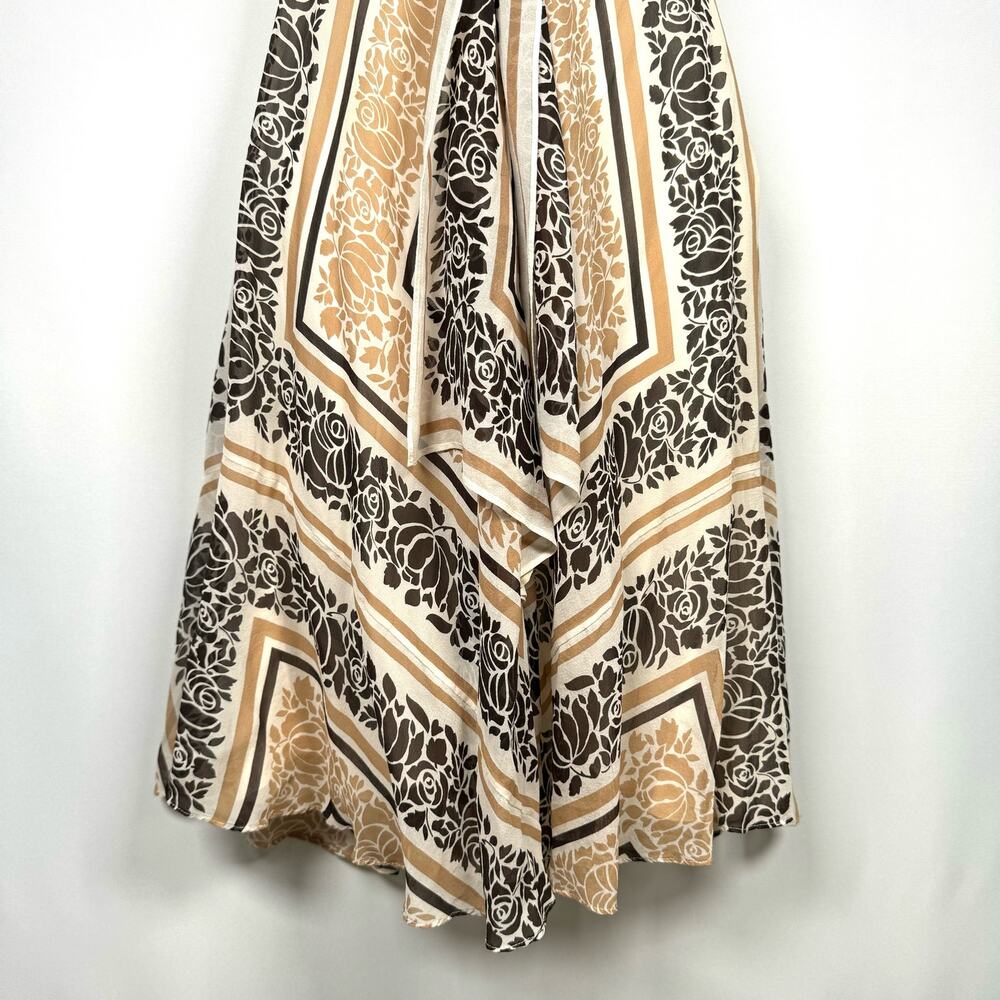BCBGMaxarzia Women's Halter Dress Brown Flowy 100% Silk Size 2 - Picture 4 of 8